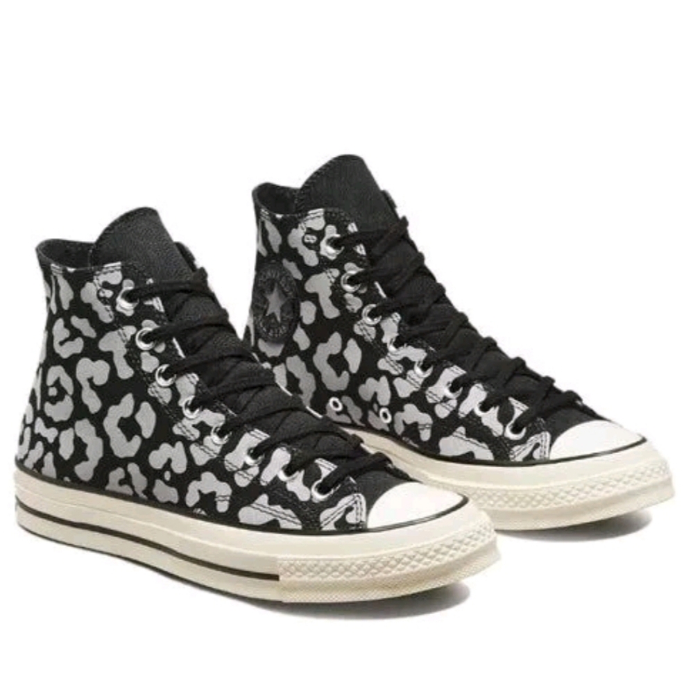 Converse Chuck 70 Hi trainers Black Reflective Leopard Print Sz 10.5W/8.5M NWOT - Picture 3 of 16